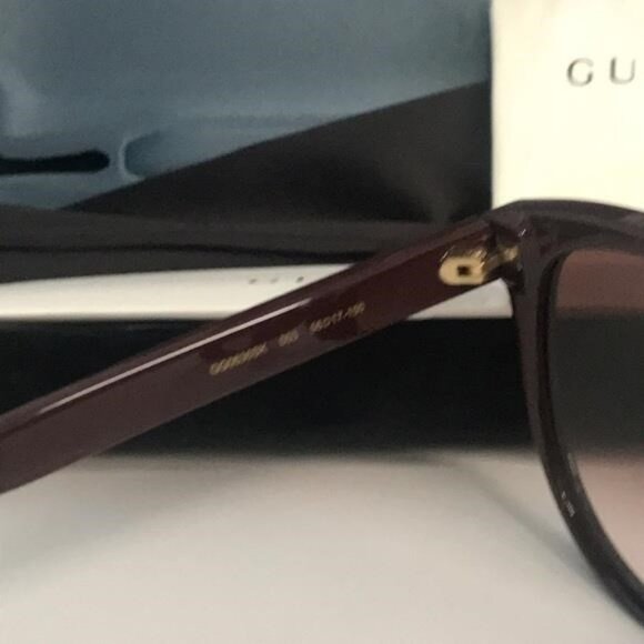 New Authentic Gucci GG0636SK 003 Brown Gradient Cat-Eye Sunglasses - Picture 8 of 10